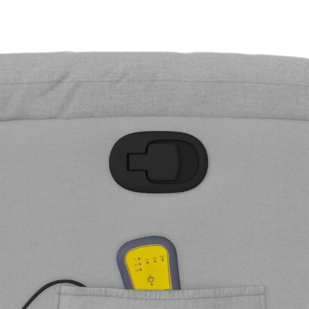 Manual Recline Armchair Massage Chair Light Grey Fabric Lounge Seat 135 Degrees