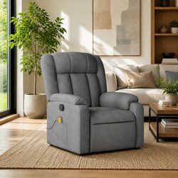 Grey Fabric Massage Recliner Chair with Vibration