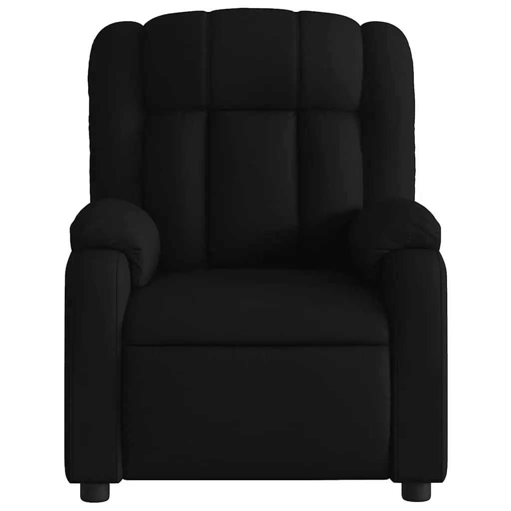 Massage Recliner Chair Black Fabric Manual Recline Vibration 6 Points Armchair