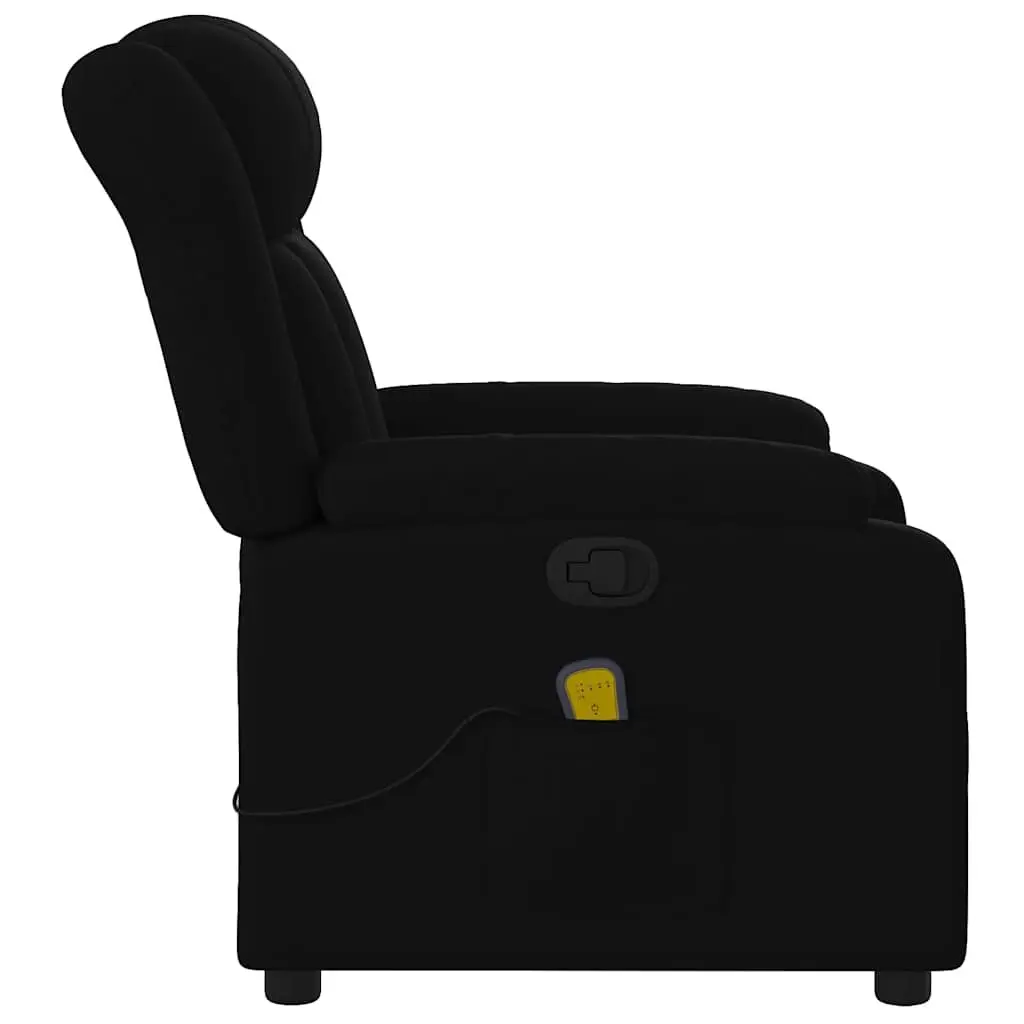 Massage Recliner Chair Black Fabric Manual Recline Vibration 6 Points Armchair
