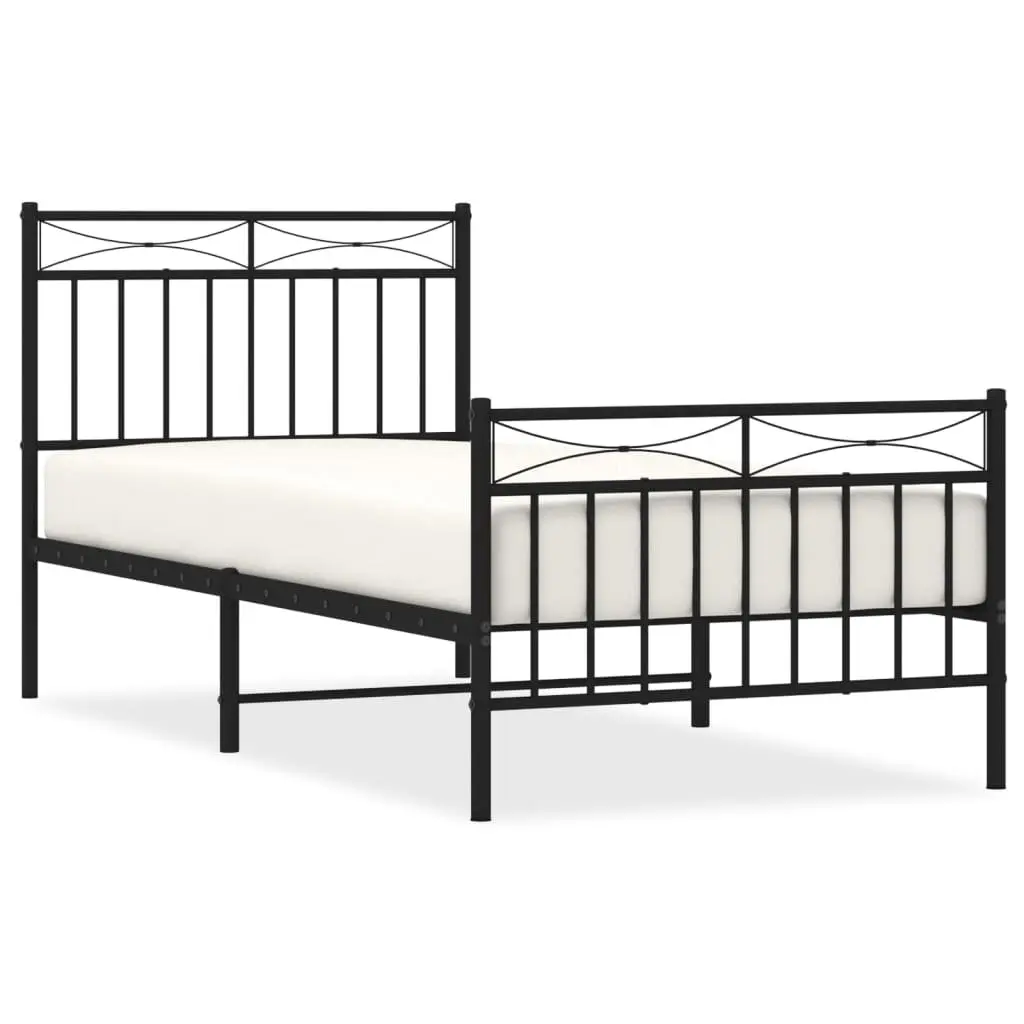 Black Metal Bed Frame 90x190 cm