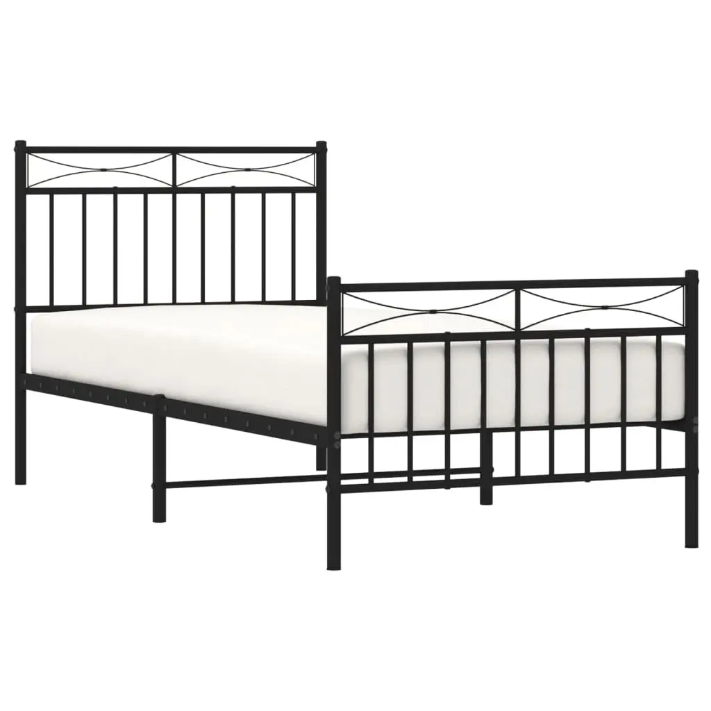 Black Metal Bed Frame 90x190 cm