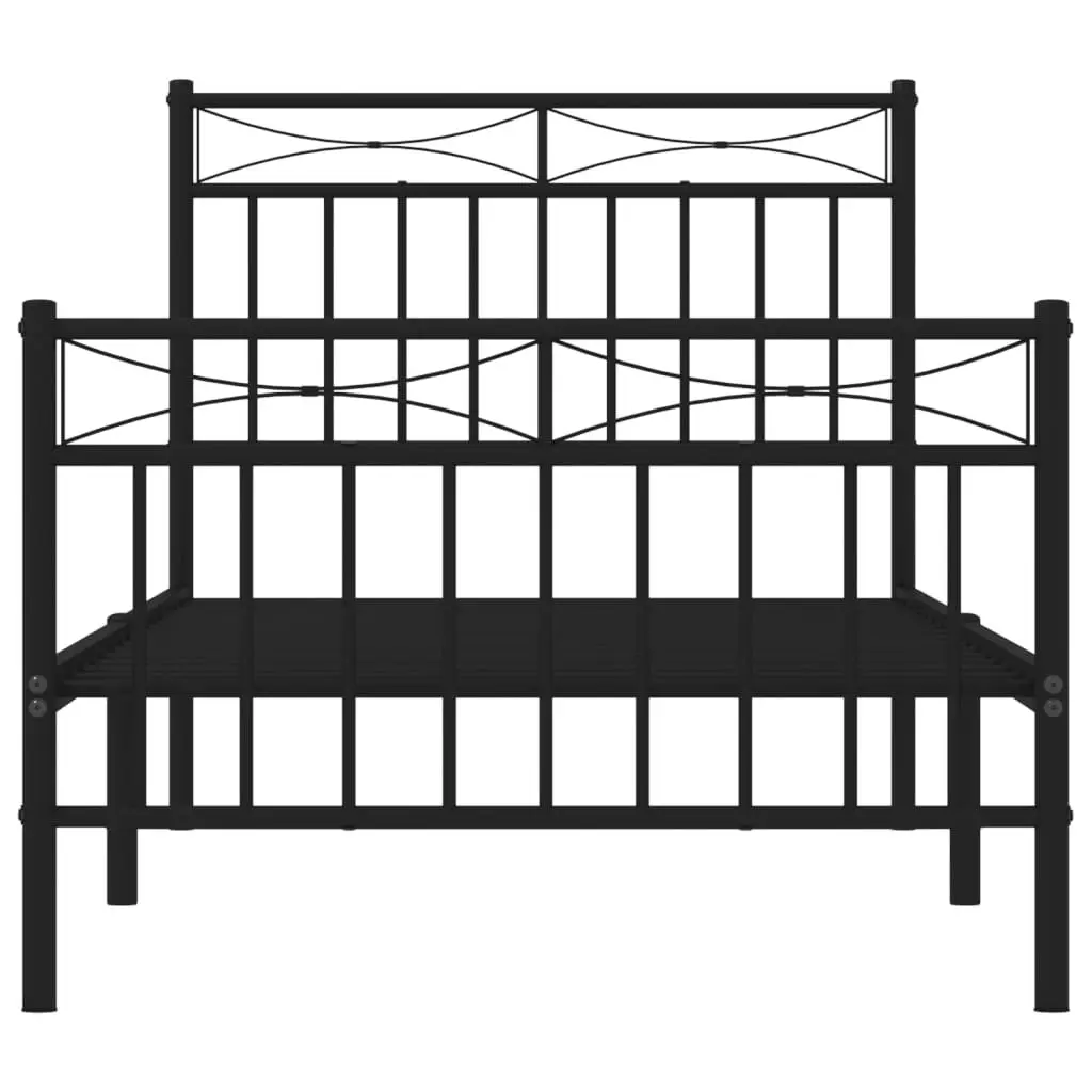 Black Metal Bed Frame 90x190 cm