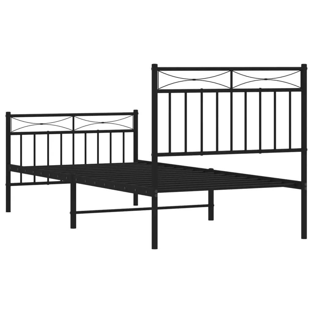 Black Metal Bed Frame 90x190 cm