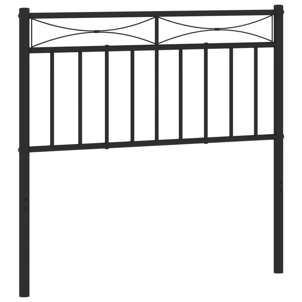 Metal Headboard Black 90cm Powder-coated Steel