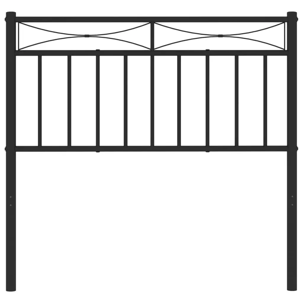 Metal Headboard Black 90cm Powder-coated Steel