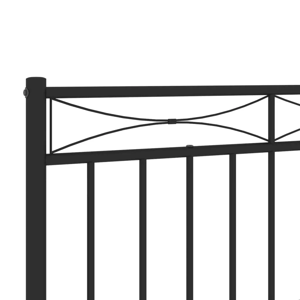 Metal Headboard Black 90cm Powder-coated Steel