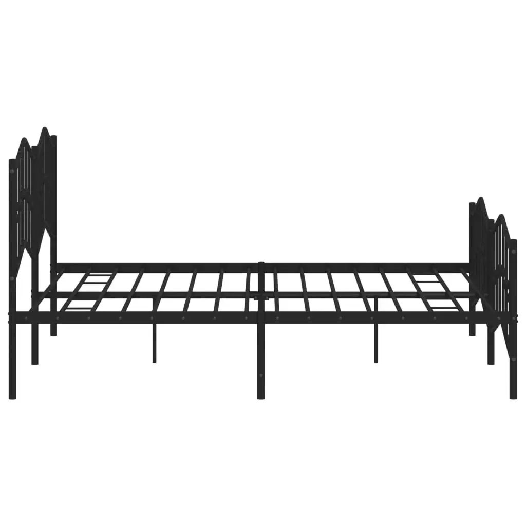 King Metal Bed Frame with Footboard and Headboard