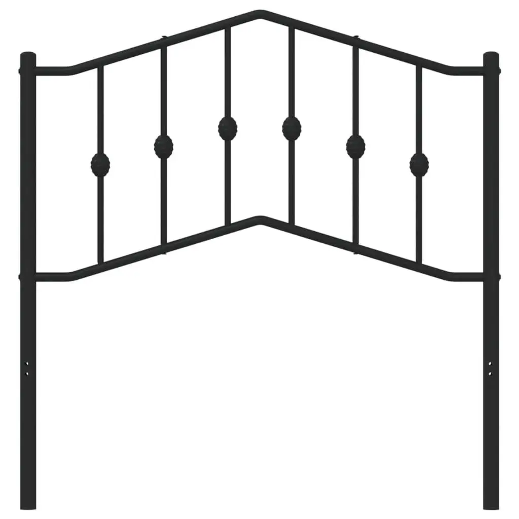 Metal Headboard Black 90cm Powder-coated Steel
