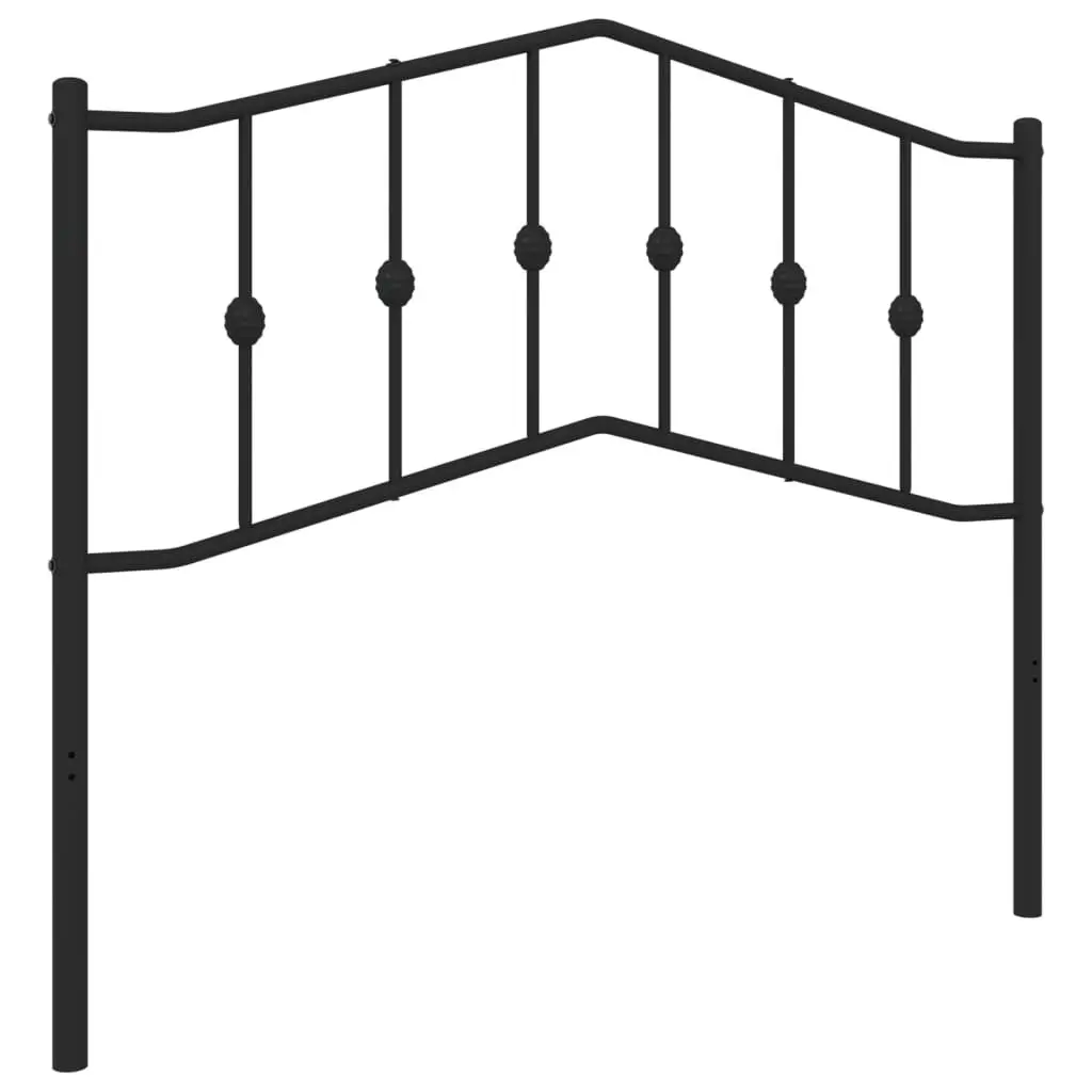 Metal Headboard Black 107cm Powder-coated Steel