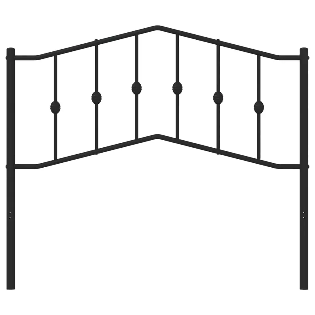 Metal Headboard Black 107cm Powder-coated Steel