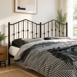 Elegant Black Metal Headboard for 135cm Bed Frame