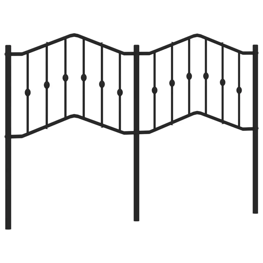Metal Headboard Black 150cm Powder-coated Steel Frame