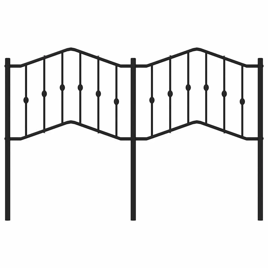 Metal Headboard Black 150cm Powder-coated Steel Frame