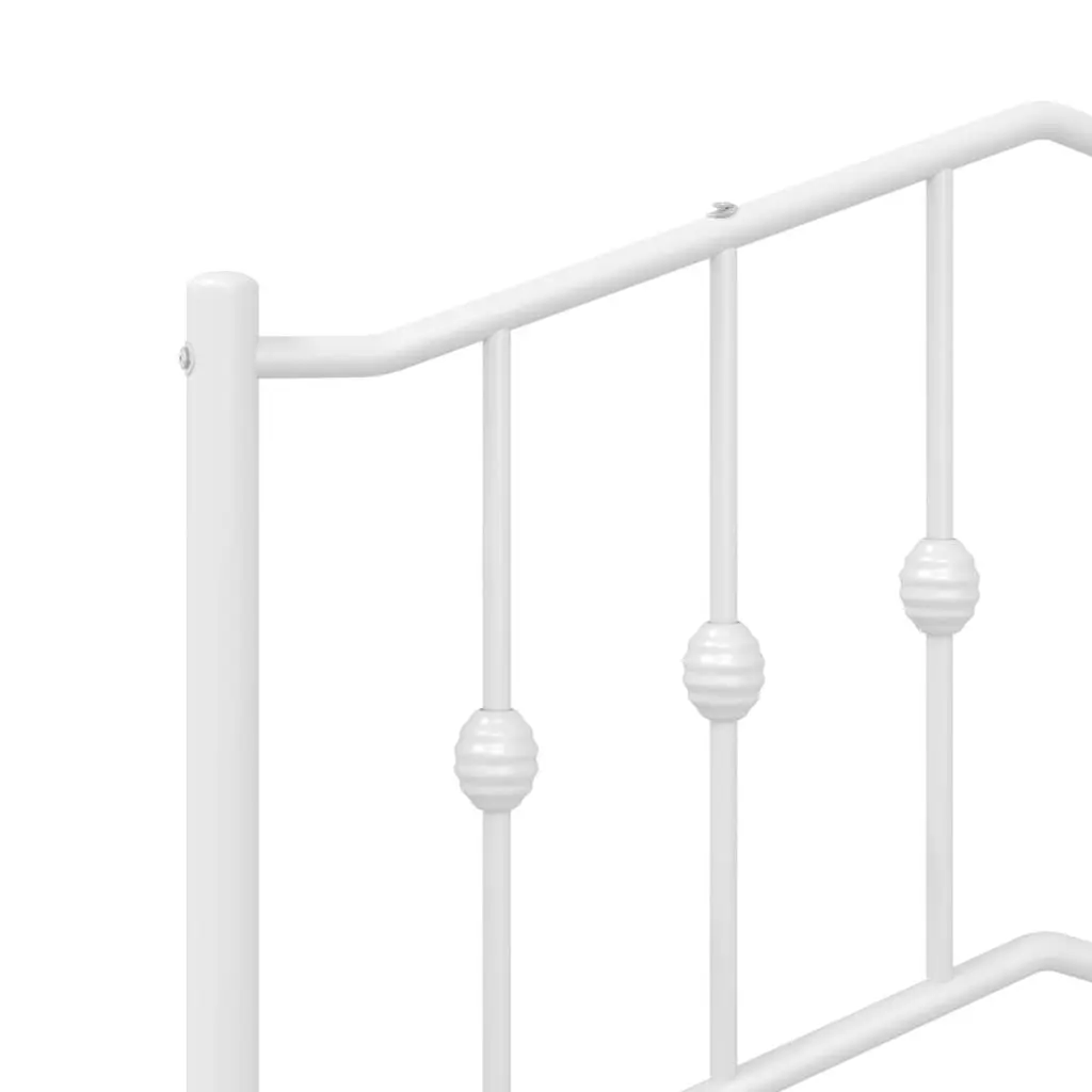 Metal Bed Frame White 90x190 cm Powder-coated Steel Slatted Base