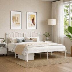 King Size Metal Bed Frame 183x203 cm with Headboard