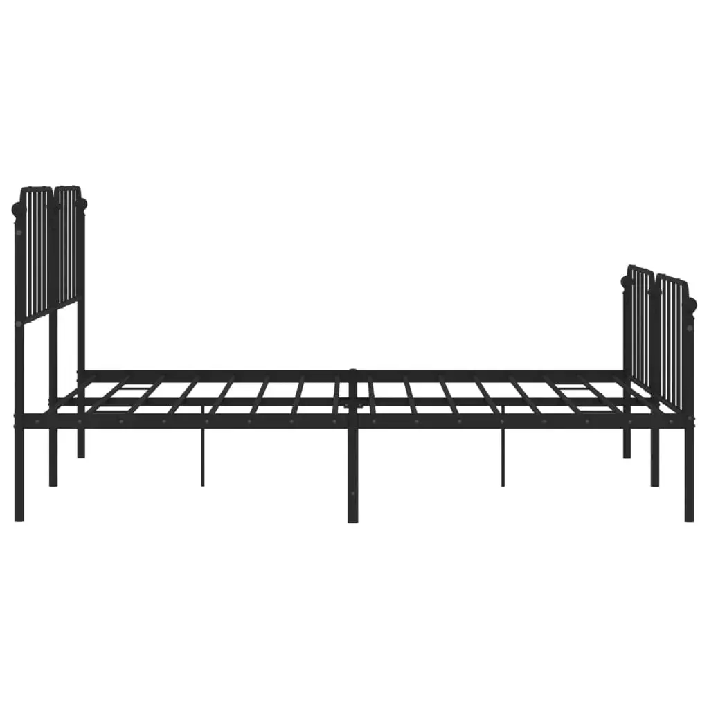 King Metal Bed Frame with Footboard and Headboard