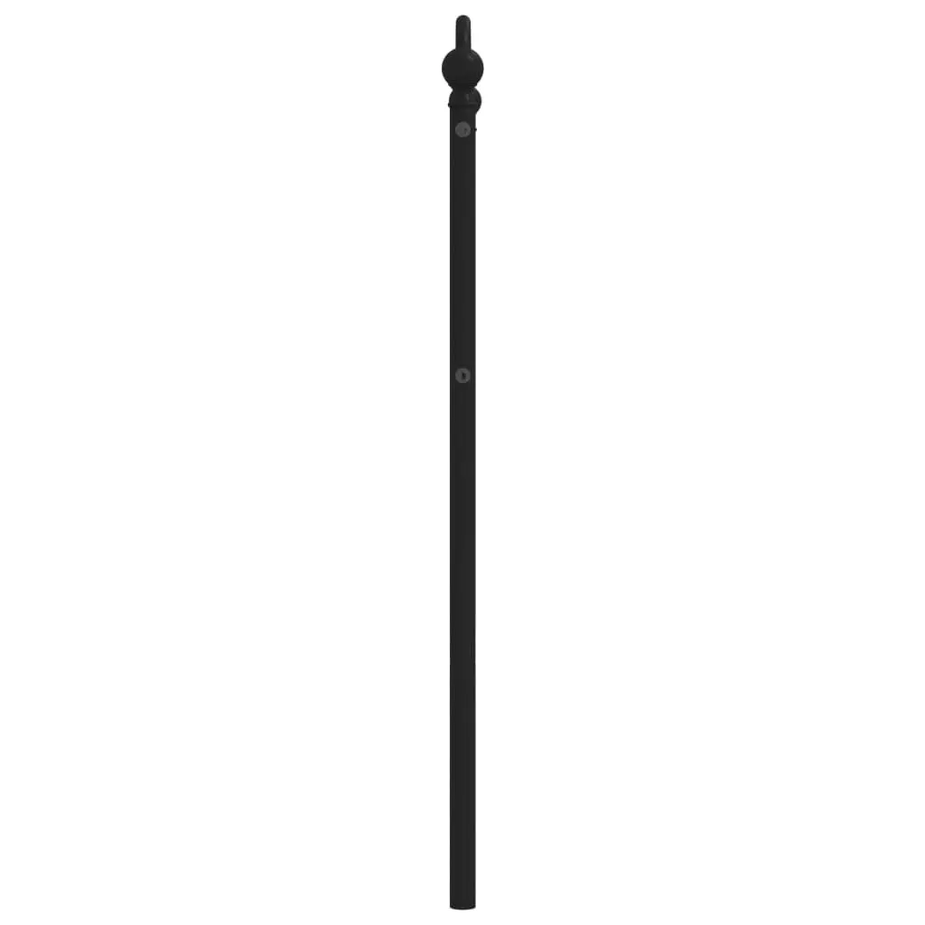Metal Headboard Black 90cm Powder-Coated Steel Bedroom Furniture Round Tube Legs