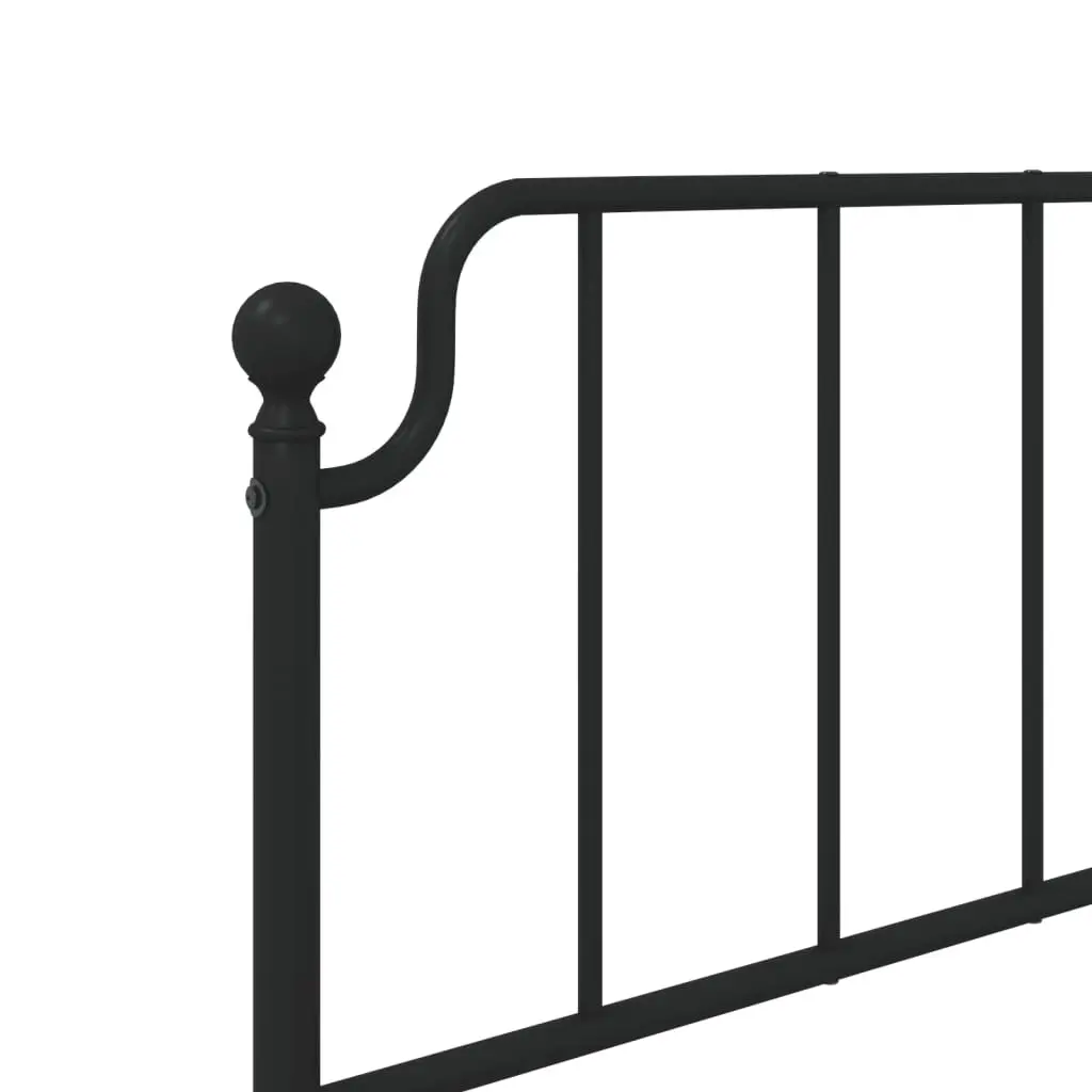 Metal Headboard Black 90cm Powder-Coated Steel Bedroom Furniture Round Tube Legs
