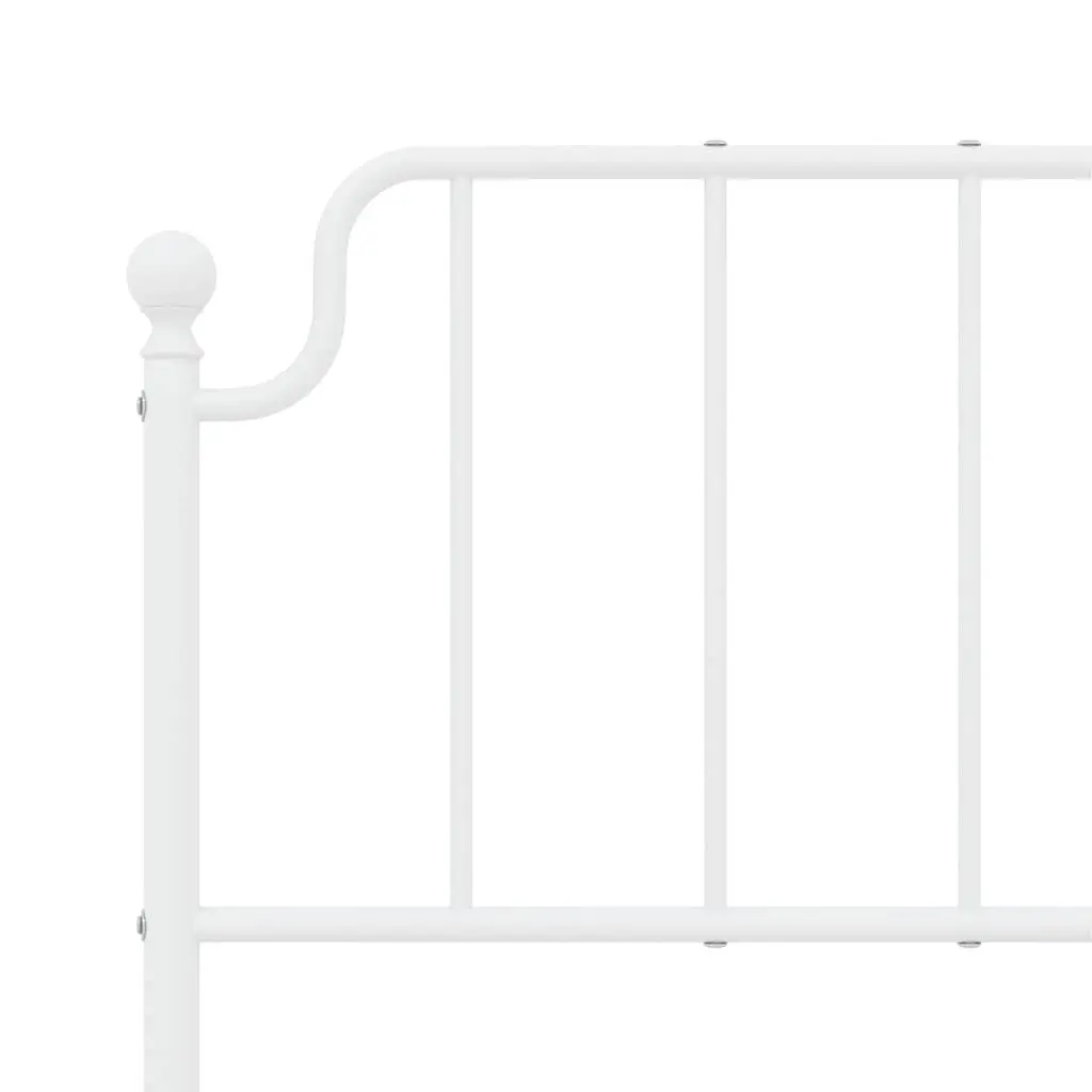 White Metal Bed Frame 150x200 cm with Footboard