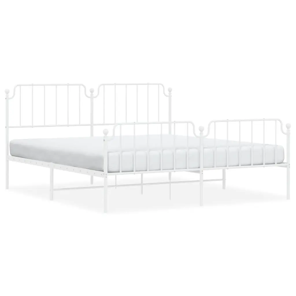King Size Metal Bed Frame with Headboard and Footboard