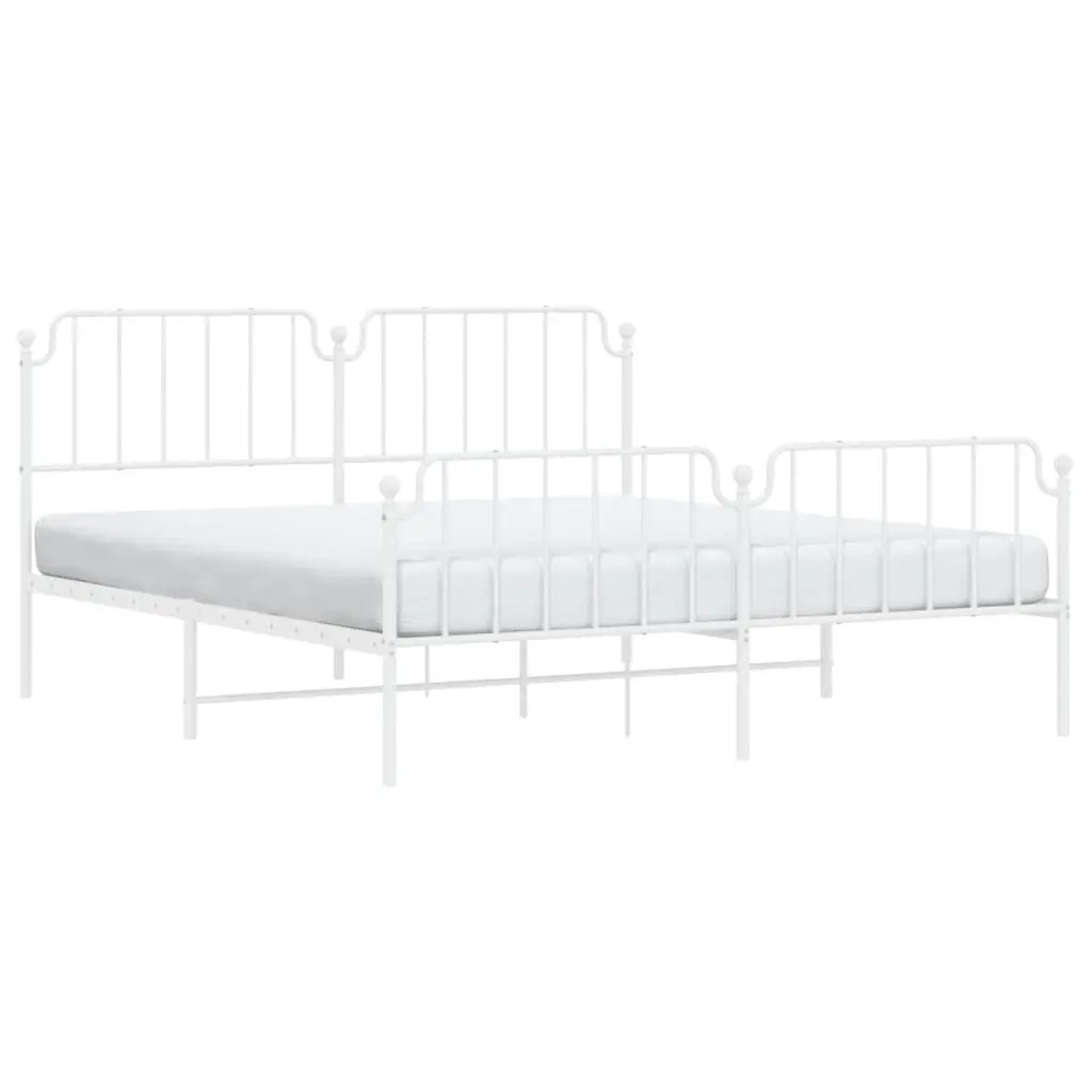 King Size Metal Bed Frame with Headboard and Footboard