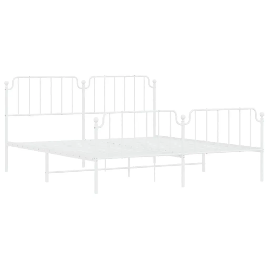 King Size Metal Bed Frame with Headboard and Footboard