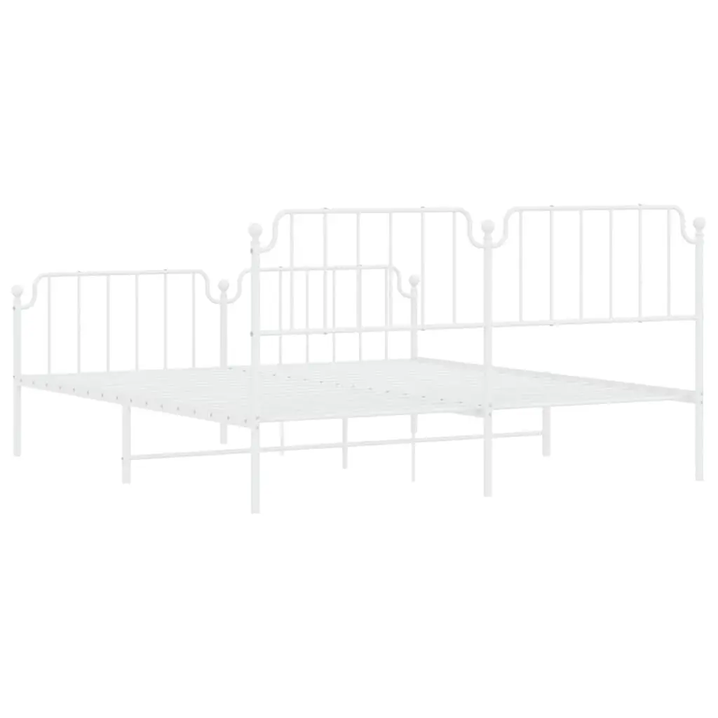 King Size Metal Bed Frame with Headboard and Footboard