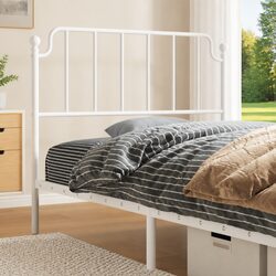 Stylish White Metal Headboard 107cm for Comfort