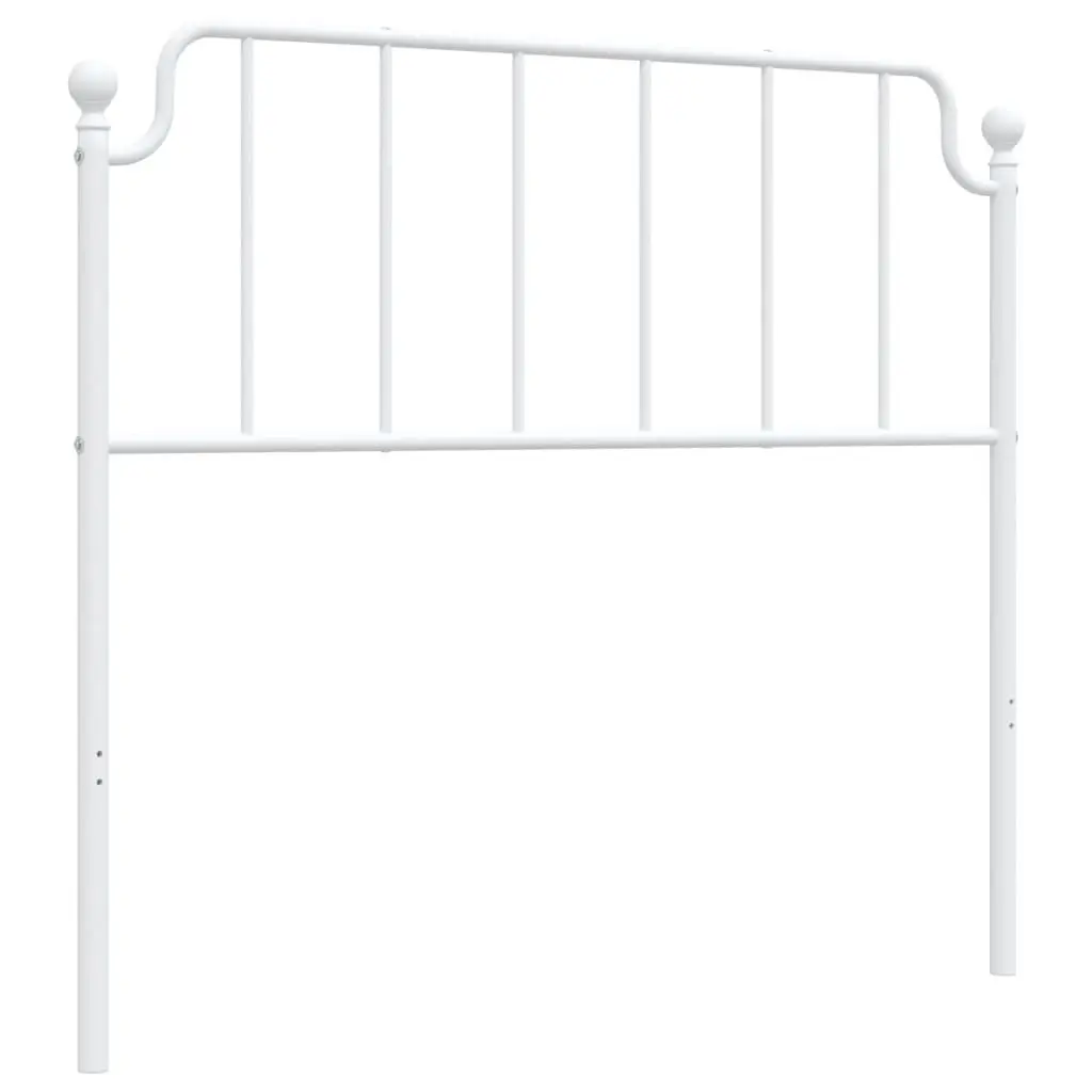 Metal Headboard White 107cm Powder Coated Steel Bed Frame Support