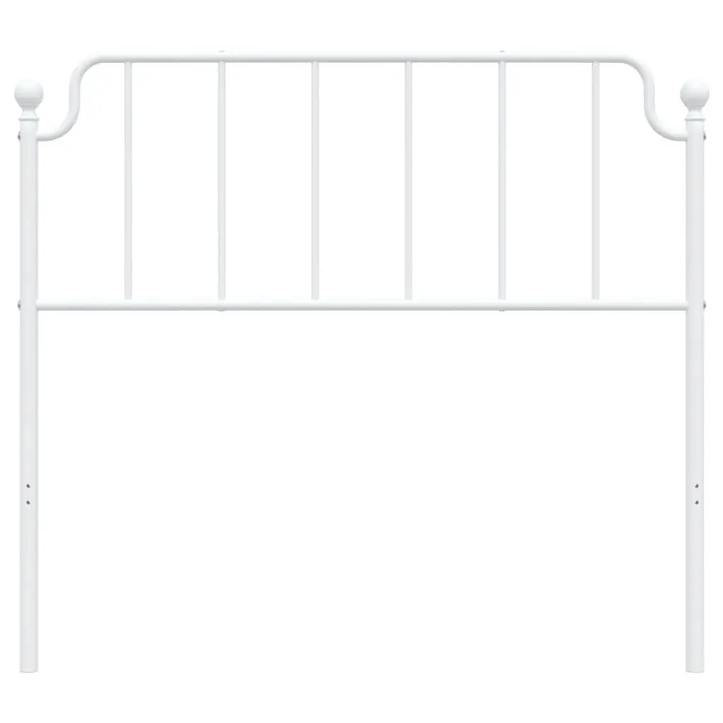 Metal Headboard White 107cm Powder Coated Steel Bed Frame Support
