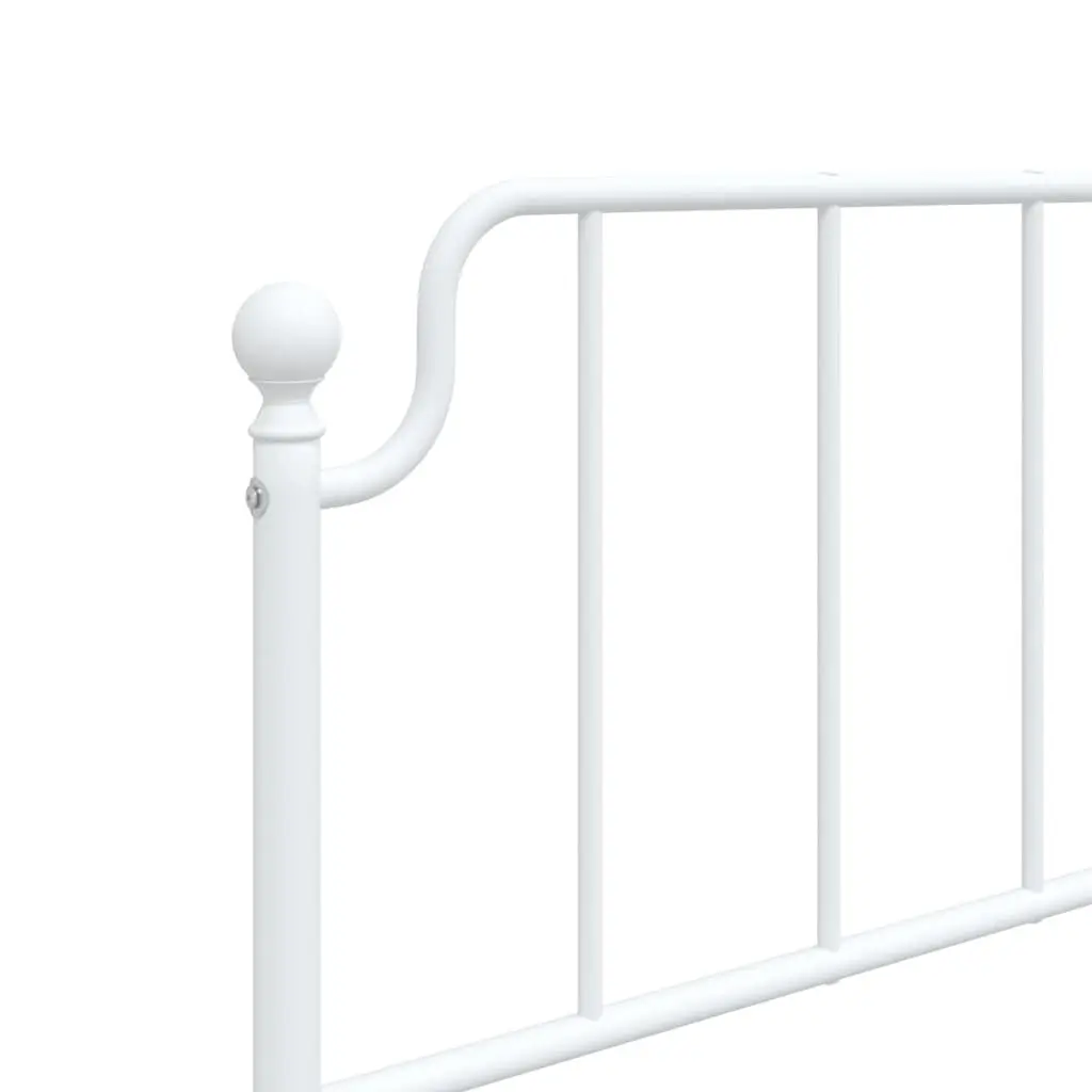 Metal Headboard White 107cm Powder Coated Steel Bed Frame Support