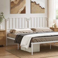 White Metal Headboard for 180cm Bed Frame
