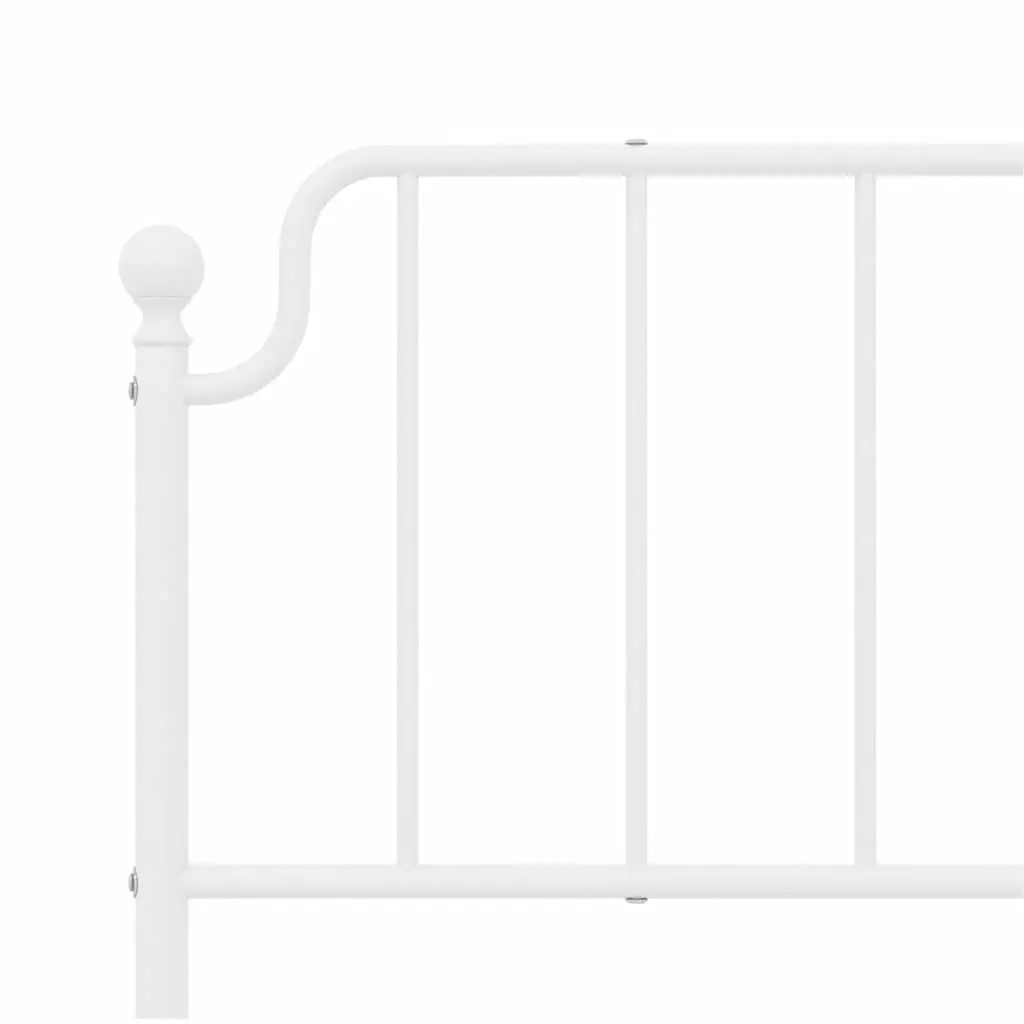Metal Headboard White 180cm Powder-coated Steel Bed Frame Support