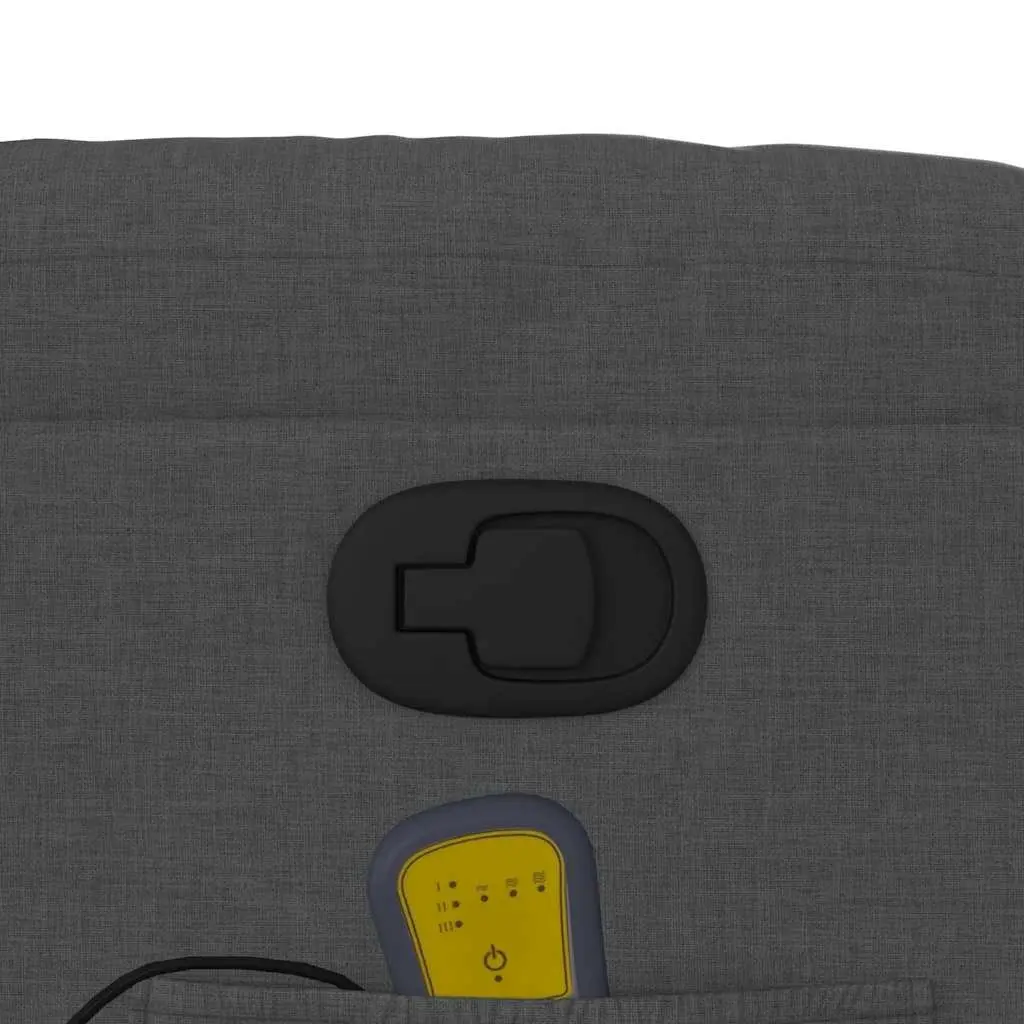 Massage Recliner Chair Grey Fabric Manual Recline Vibration 6 Points Armchair