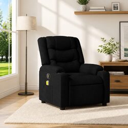 Black Fabric Massage Recliner Chair for Relaxation