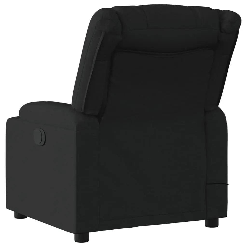 Massage Recliner Chair Black Fabric Manual Recline Armchair
