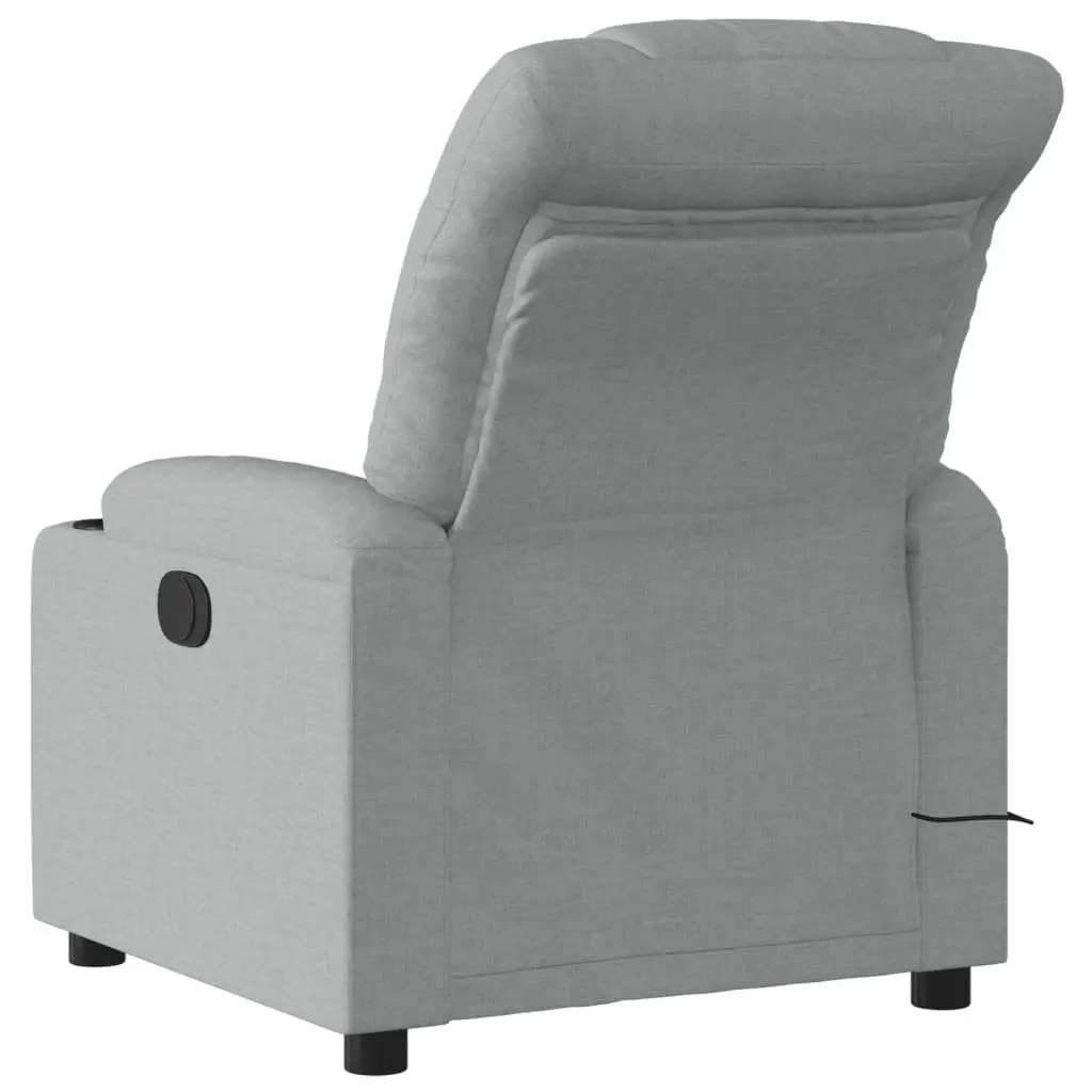 Massage Recliner Chair Grey Fabric Manual Reclining Armchair with Vibration Massage