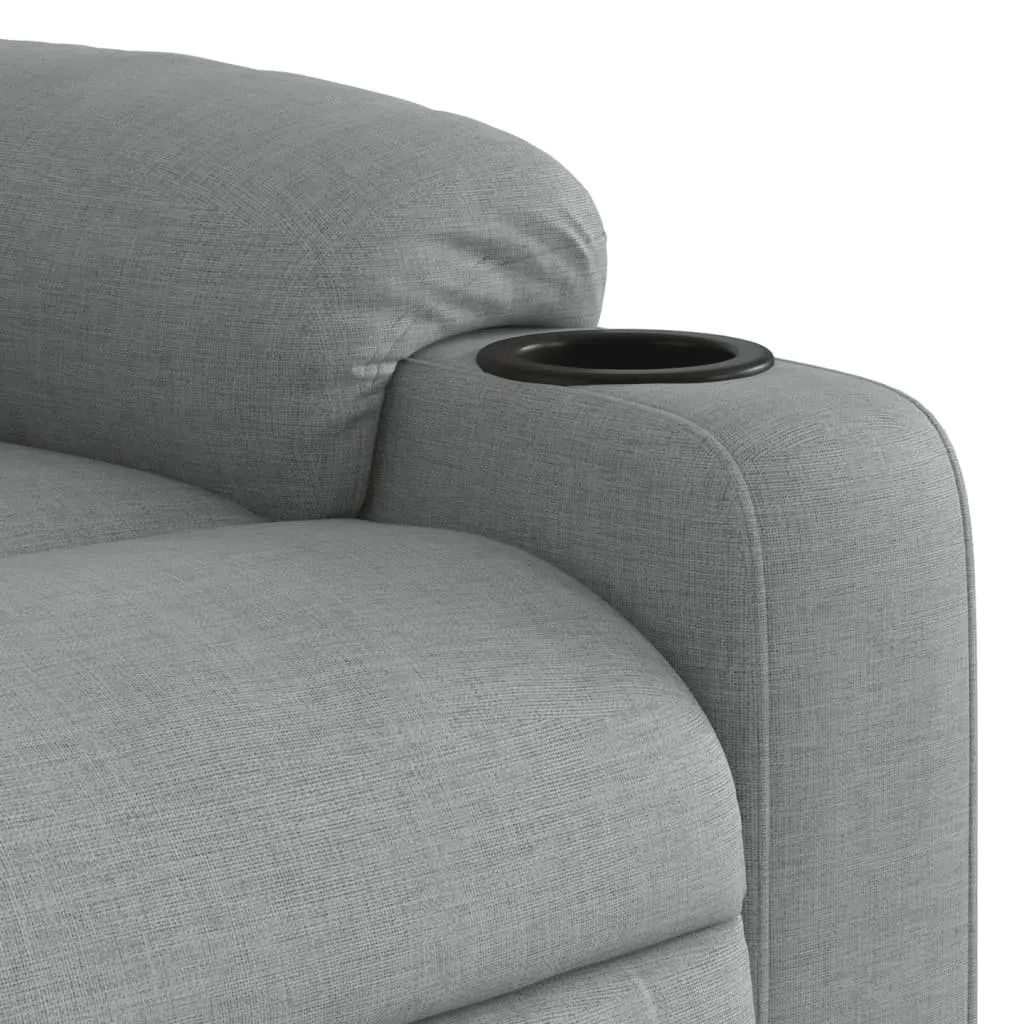 Massage Recliner Chair Grey Fabric Manual Reclining Armchair with Vibration Massage