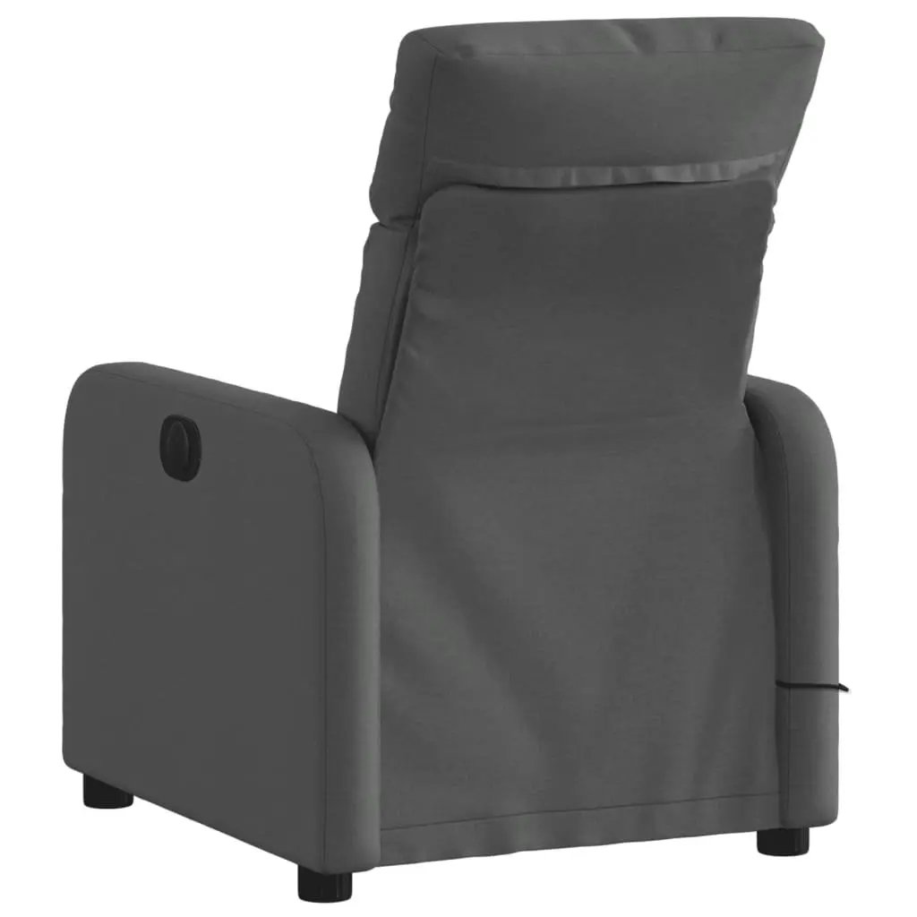 Massage Recliner Chair Dark Grey Fabric Manual Recline 6 Vibration Points