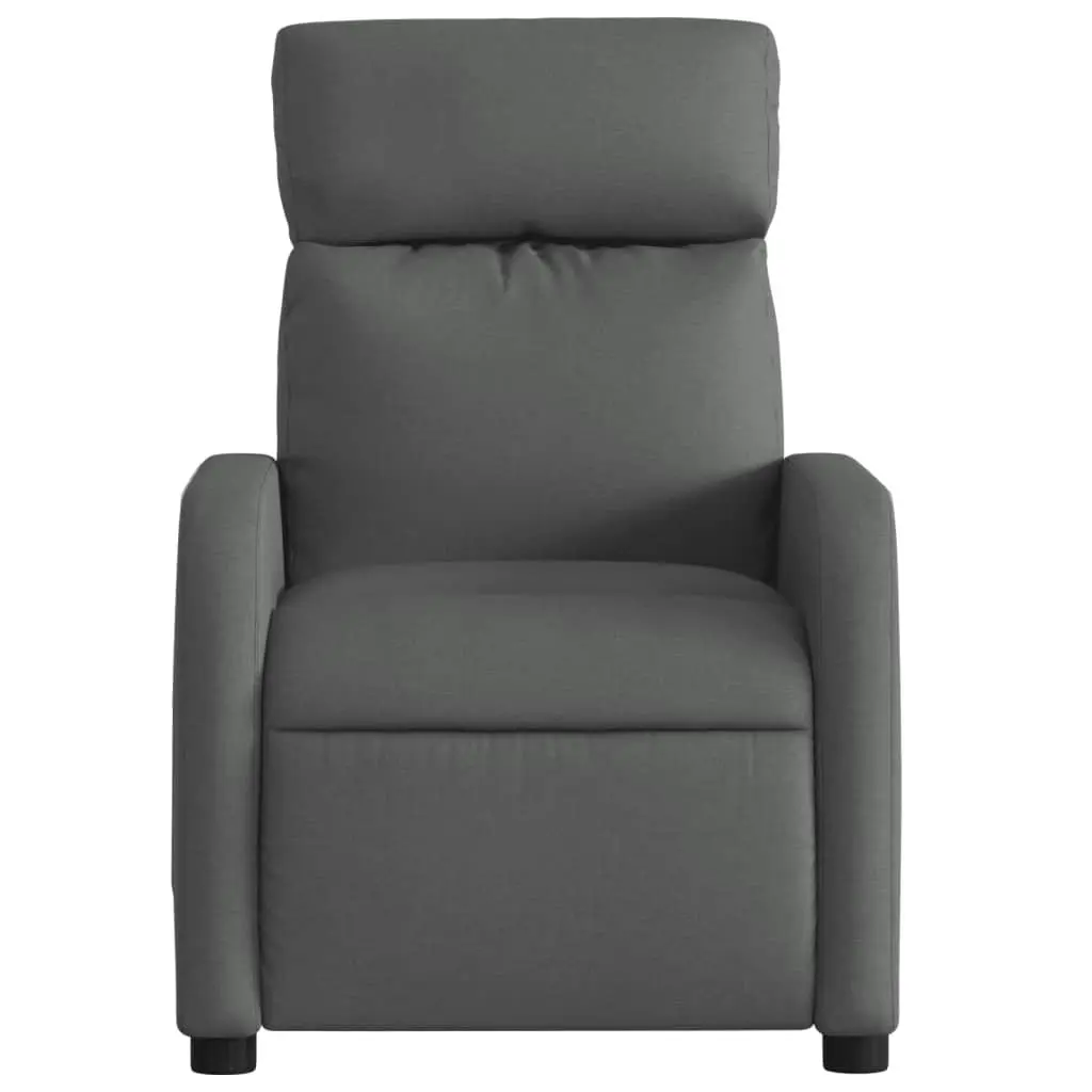 Massage Recliner Chair Dark Grey Fabric Manual Recline 6 Vibration Points