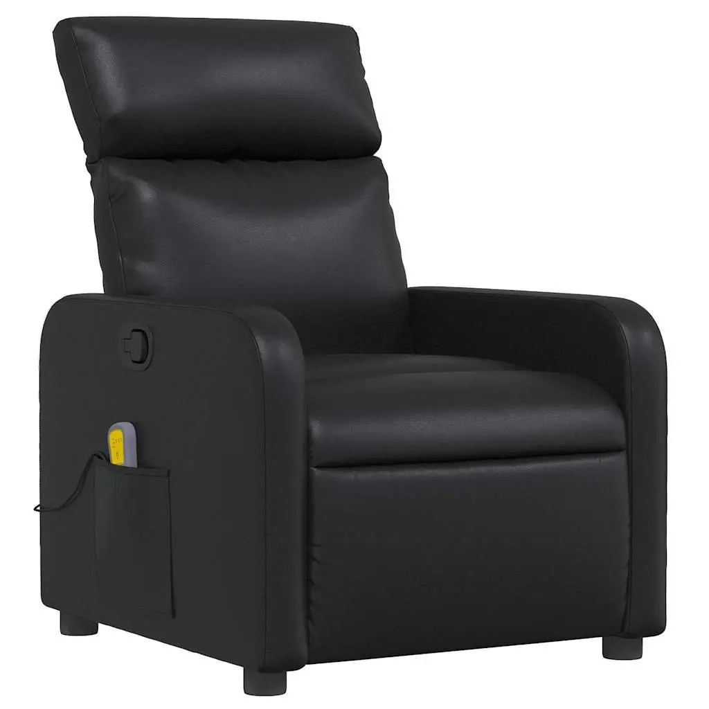 Black Faux Leather Massage Recliner Chair