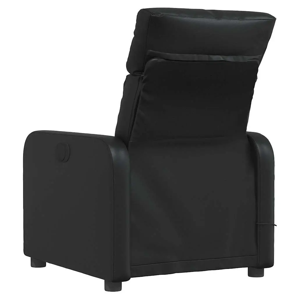 Black Faux Leather Massage Recliner Chair