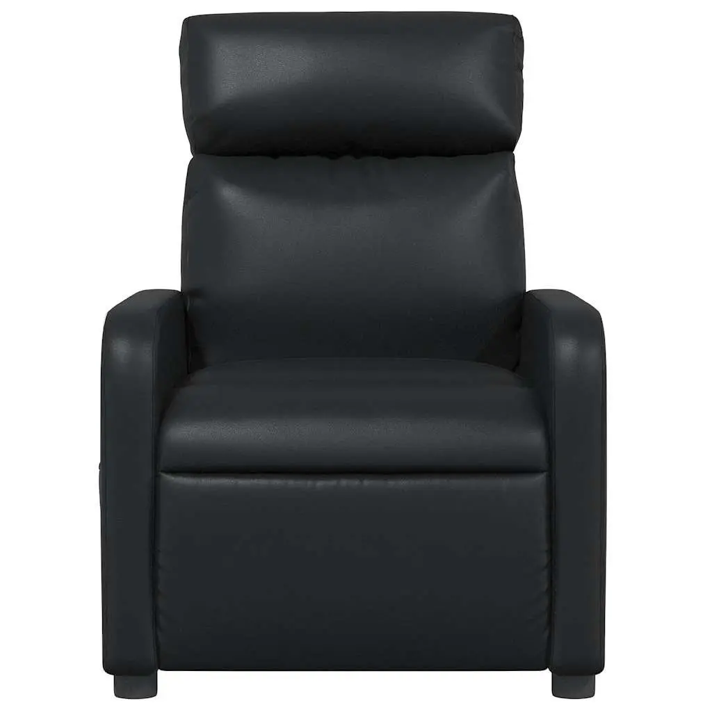 Black Faux Leather Massage Recliner Chair