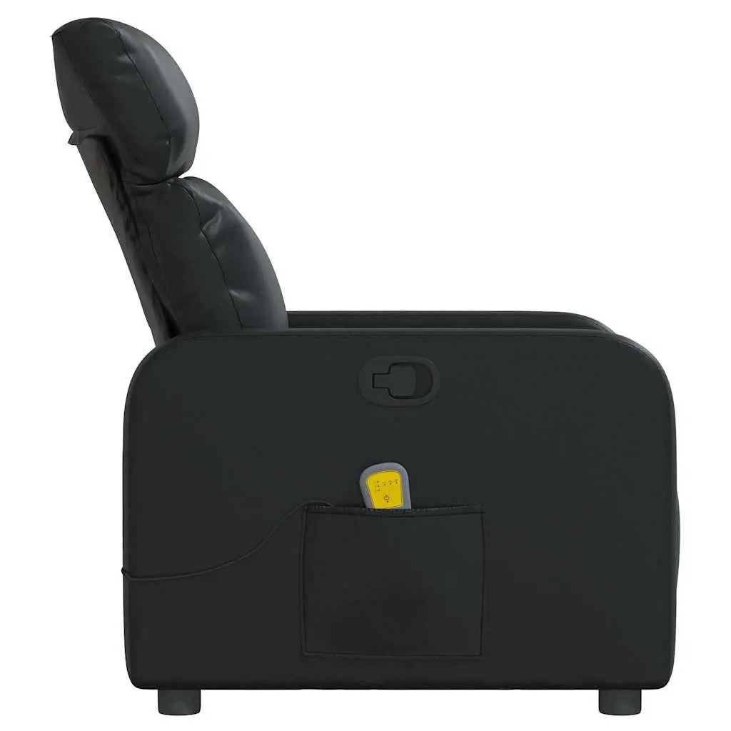 Black Faux Leather Massage Recliner Chair