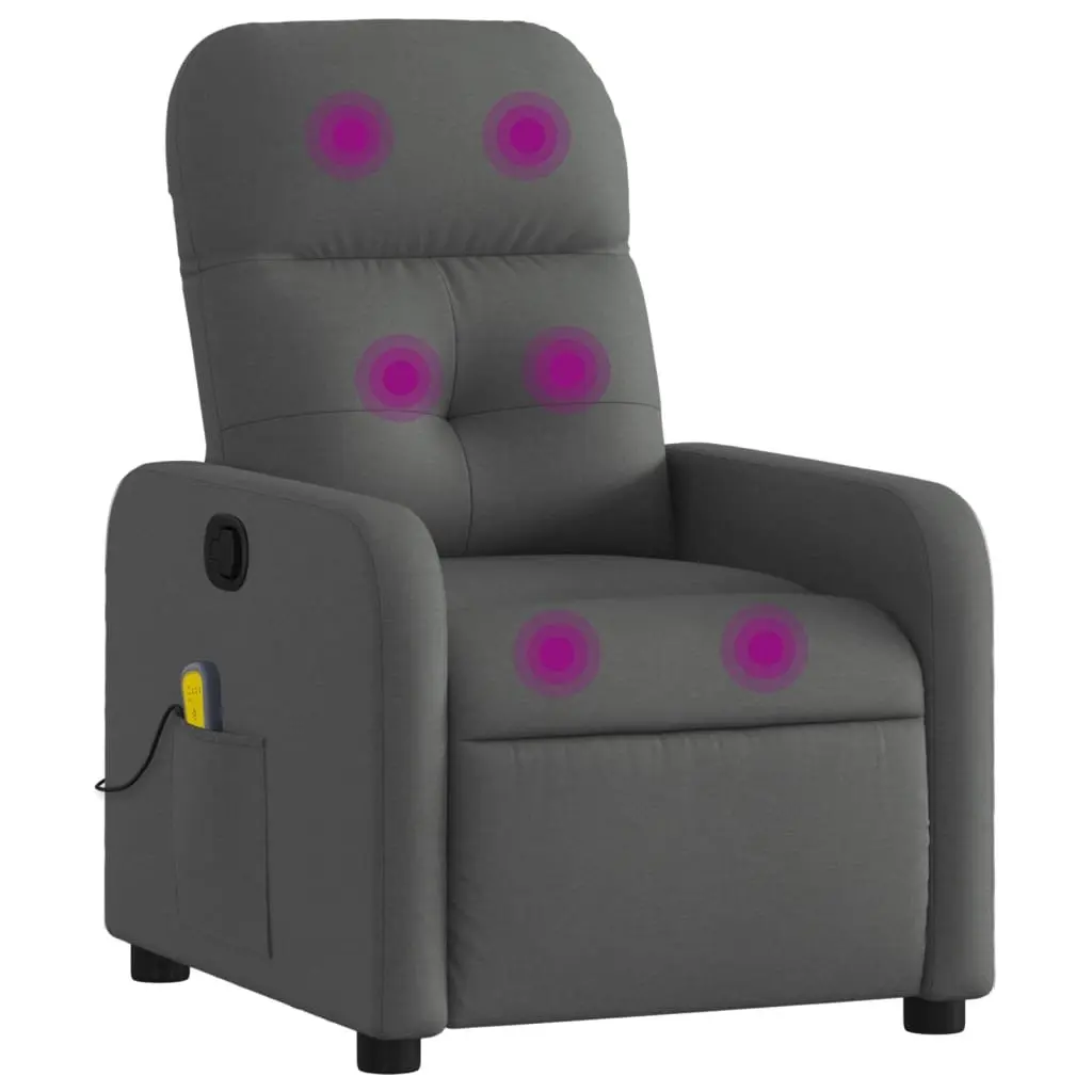 Grey Fabric Massage Recliner Chair with Vibration