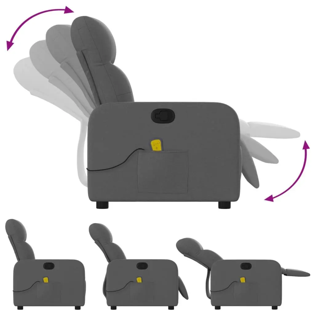 Grey Fabric Massage Recliner Chair with Vibration
