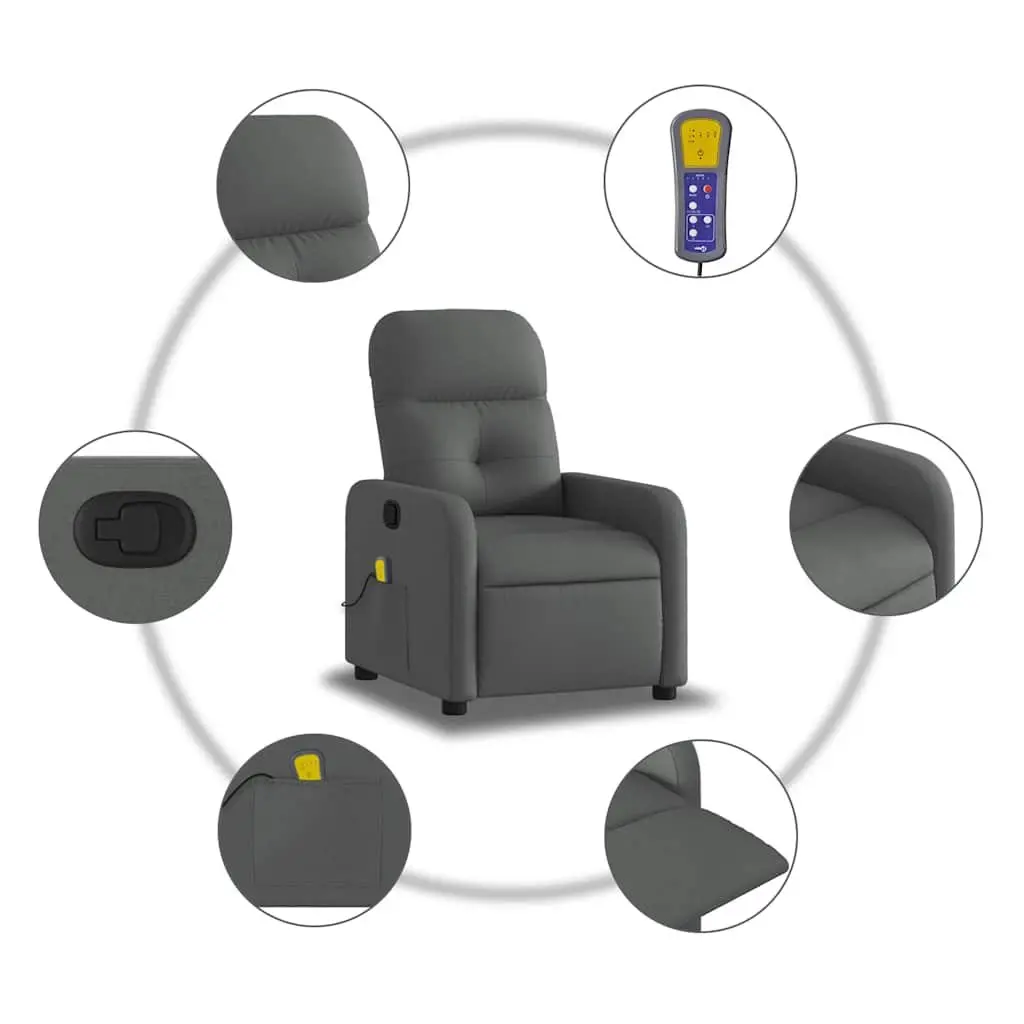 Grey Fabric Massage Recliner Chair with Vibration