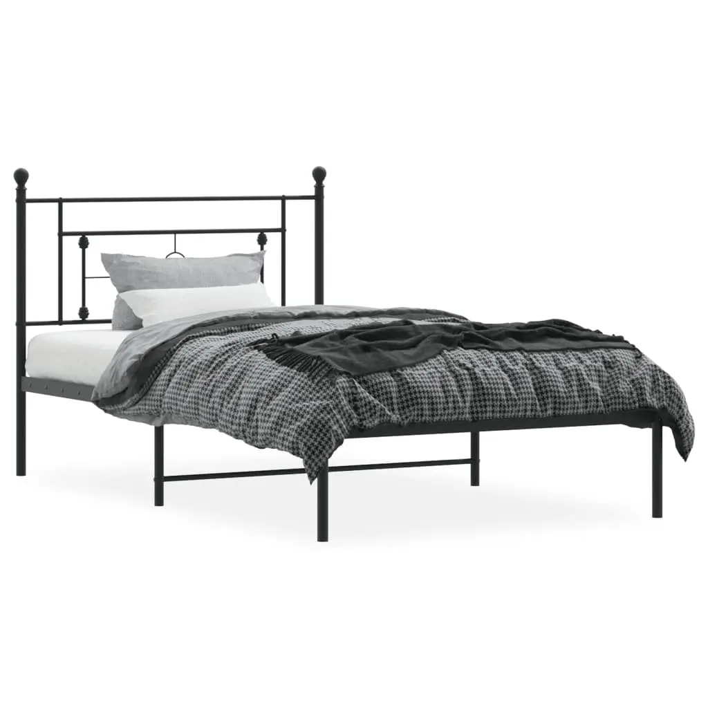 King Single Metal Bed Frame with Headboard 107x203cm