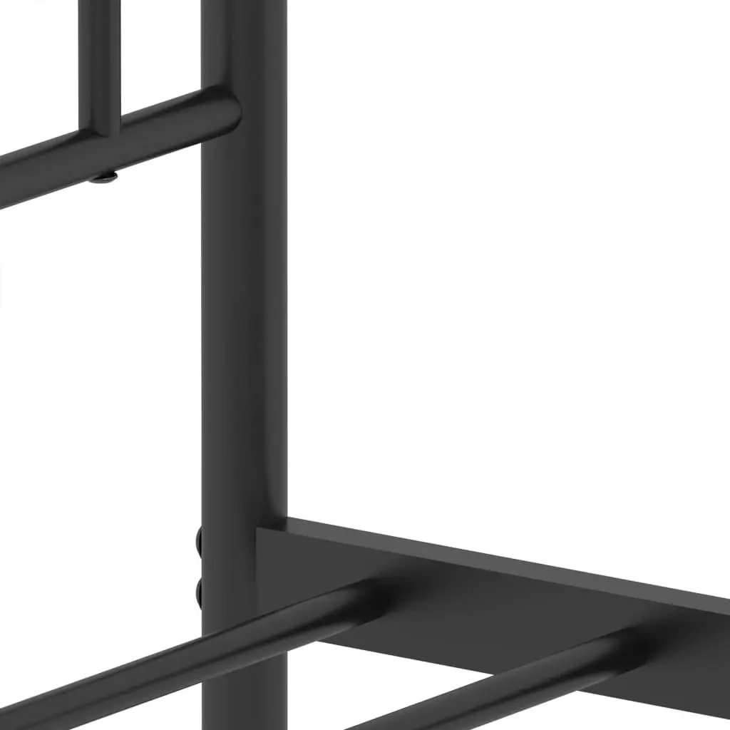 Metal Bed Frame Black King Single 107x203 cm Powder-coated Steel with Headboard and Footboard
